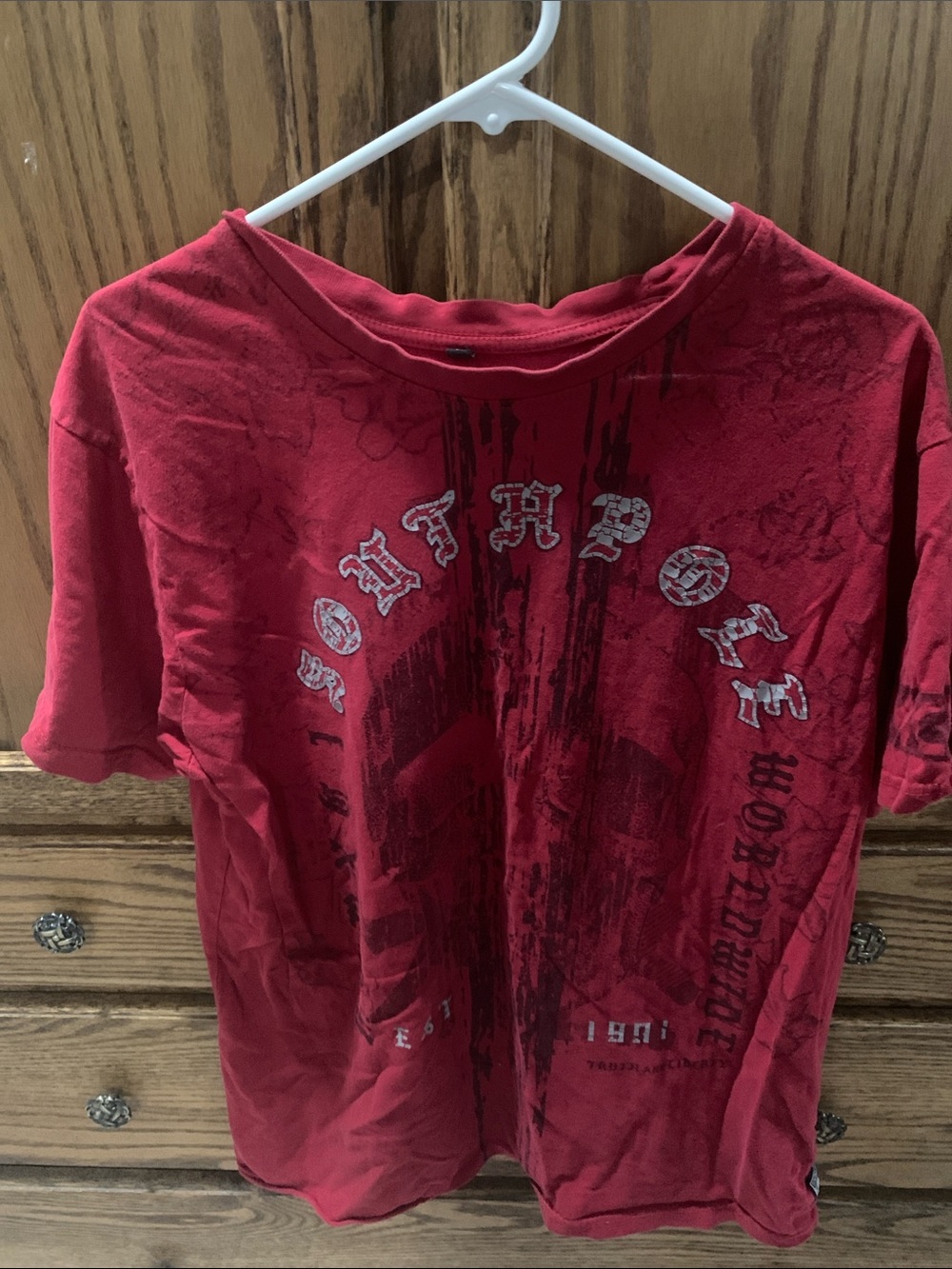South Pole Red Graphic Tee with White Print